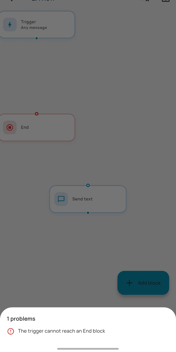 The validator listing what still has to be fixed