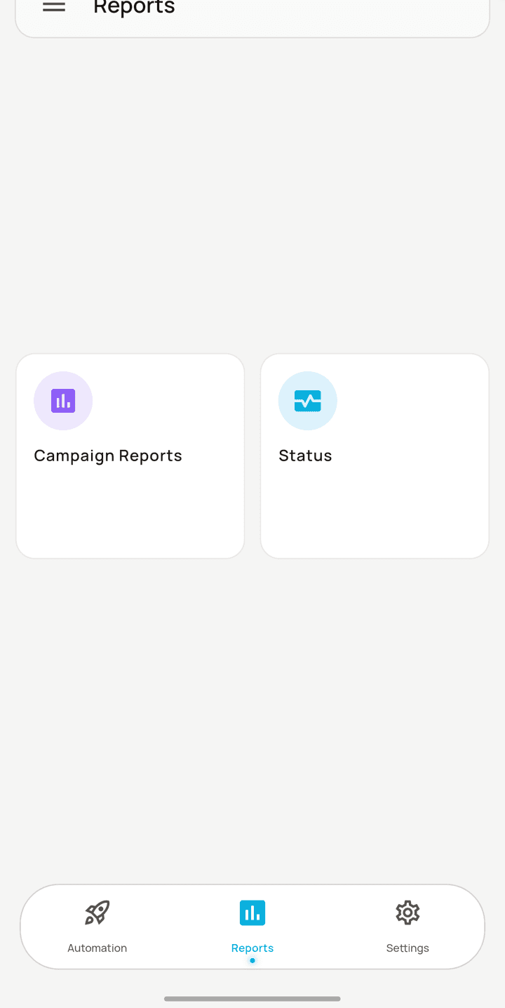 The Reports tab, campaign by campaign