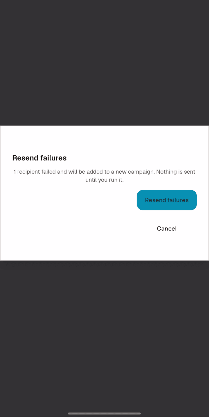 Resending only the numbers that failed