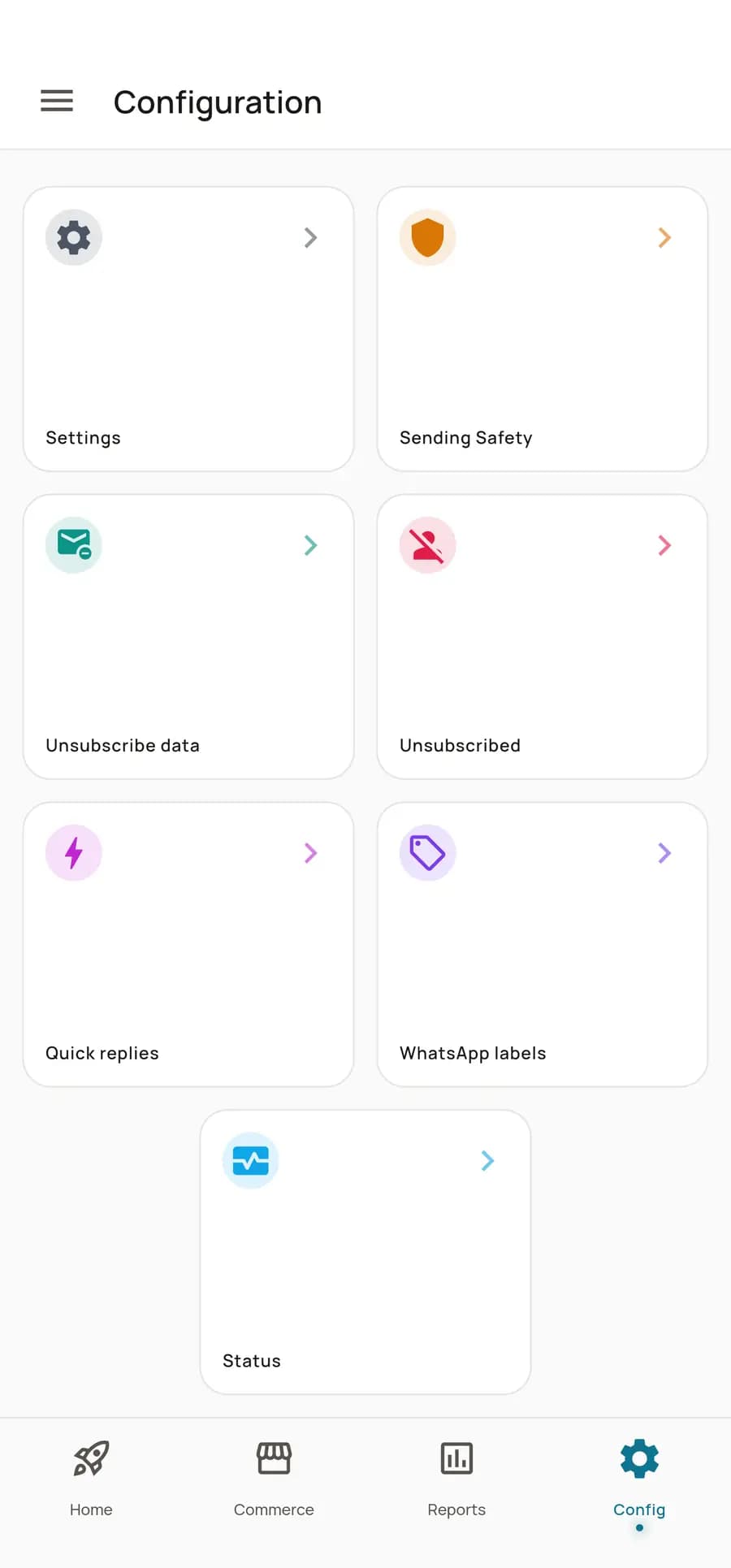 تبويب الإعدادات وبطاقاته السبع