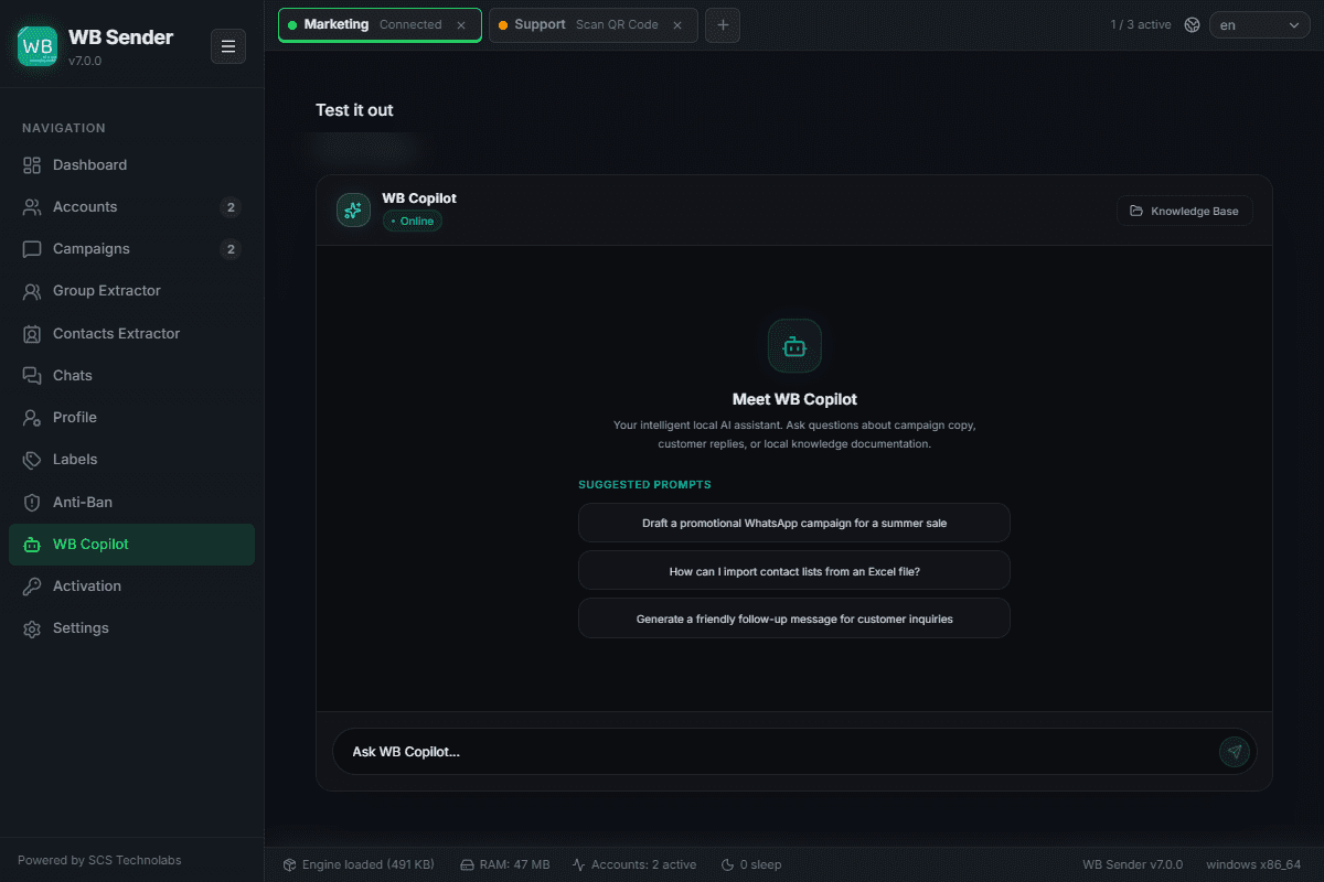 AI Copilot Chat UI